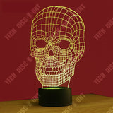 TD® Lampe Bulbing Tête de Mort 3D Lampe Veilleuse Décorative en forme de tête de crâne.