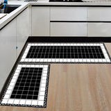 TD® Lot de 2 Tapis de Cuisine / Antidérapant Noir Tendance et Classe /40 x 60 cm et 40 x 120 cm