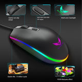 TD® Souris Gaming Éclairage RGB Professionnelle Filaire Noir Compatible Universelle Optique Souris Performante de Jeux DPI Réglable