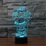 TD® Décoratif USB Santa Claus 7 Couleurs Télécommande Illusion Optique Veilleuse 3D Visualisation Tableau Bureau Lampes 3D Glow LED