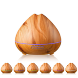 TD® Diffuseur d'arômes Silencieux Grain de bois Diffuseur d'arômes Humidificateur 400ML Diffuseur à ultrasons Diffuseur d'arômes Gra