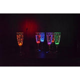 TD® Lot de 6 Verres Multicolore LED/Lumière Flûte/ Vins Pétillants/ Champagne/Liquides Actives Mariage/Anniversaire/Baptême