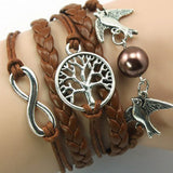 LSC® Multi-couleur européenne et américaine nouvelle perle wingbird infini hommes et femmes bracelet accessoires corde encuir multic