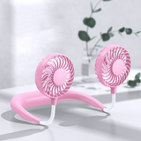 INN®  Ventilateur électrique USB Mini ventilateur suspendu au cou mains libres portable ventilateur rechargeable pour camping en