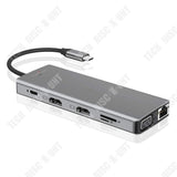 TD® Station d'accueil multifonction pour ordinateur portable 12 en un, station d'accueil de type C, double station d'accueil HDMI VG