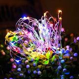 TD® Guirlande lumineuse LED en fil de cuivre solaire 8 fonctions 20 mètres 200 lumières-couleur