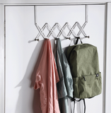 Crochet de porte arrière en acier inoxydable  télescopique sans poinçon rangement multifonctionnel crochet de salle de bain r