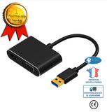 INN® Câble adaptateur haute définition USB 3.0 vers HD VGA Station d'accueil deux-en-un USB 3.0 avec adaptateur pour écran partagé