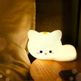 TD® Veilleuse colorée rechargeable à LED, lumière pour chat en silicone,jouet lumineux pour enfants,lumière douce de protection des