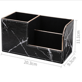 TD® Boîte de rangement Porte-stylo de bureau en marbre multifonctionnel Bureau et salon Boîte de rangement de bureau pratique  range