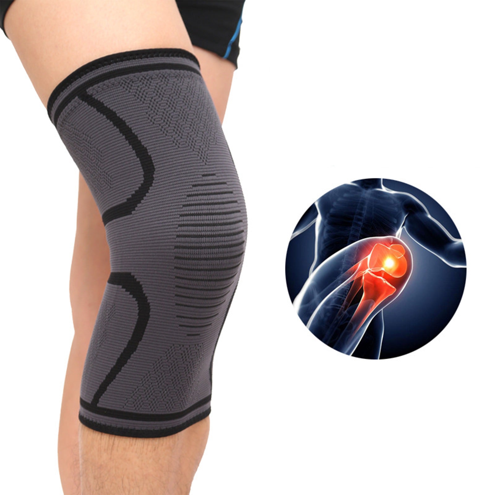 TD® Genouillère de Compression, bandage de soutien de genou pour les sports, crossfit, basketball, genouillère ligamentaire