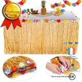 TD® Jupe de Table Decoration Hawai 9.6ft Hawaïenne Luau Plastique Nappe avec 26 Fleurs Tropicales Multicolores Différents Occasions