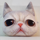 TD® Drôle 3D Cat Imprimer Coussin Coussin créatif mignon poupée en peluche cadeau Home  Tapis de chat souple  Couleur: blanche
