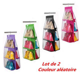 TD® 6 Poches Sac de Rangement pour Sac à Main, Tissu, 35 * 35 * 90cm ,Couleur aléatoire,Lot de 2