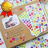 TD® Gommettes 60 Feuilles+1 Règle de Dessin,Autocollants Adhésifs en Forme de Coeur,Étoiles,Pois Colorés ,Gommettes pour les enfant