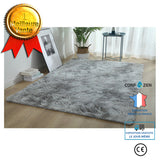 dérapant doux Tapis en Laine de Soie Douce Intérieur Moderne Tapis Soyeux Chambre Tapis de Sol GRIS 80*160cm