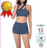 Costume de yoga gilet shorts soutien-gorge de sport sexy shorts de course yoga costume de fitness bleu costume yoga costume f