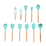 TD® Lot Ustensiles,Ensemble d'outils de cuisine 9-12-13 pièces Ensemble d'ustensiles de cuisine en bois et - Type Mint Green 11pcs