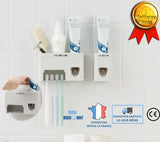 TD® distributeur de dentifrice automatique support brosse a dents enfant double design a compression porte mural solide creatif
