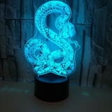 TD® Veilleuse 3D Led Jarretière Serpent Conception Table Lampe Chambre Ambiance Vision Veilleuse Usb 7 Changeur De Couleur Bébé Somm