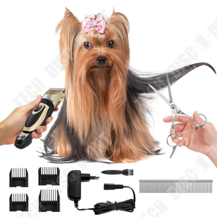 TD®Tondeuse professionelle chien poil long épais sans fil silencieuse accessoire andis 4 vitesses électrique kit animaux compagnie