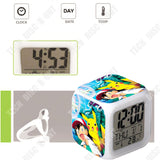 TD® Jouet d‘’enfants réveil pokémon go horloge pikachu mené 7 coloré flash contact lumière réveil cadeau de noël anniversaire idée d