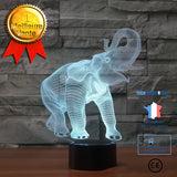 TD® 3D Optique LED Veilleuse 3D LED Night Light Dance Elephant avec 7 couleurs de lumière pour la décoration de la maison Lampe Amaz