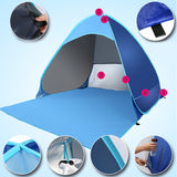TD® Tente de plage 2 secondes Entièrement automatique Vitesse de construction gratuite Open Beach Conical Oxford Cloth Shade Tent