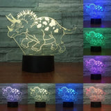 TD® Lampe optique poser décoratif tactile couleurs illusion optique - modèle tricératops - faible consommation câble USB 3 piles AAA