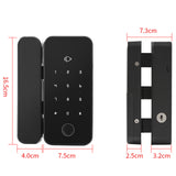 TD® Serrure d'empreinte digitale de porte en verre de bureau à trou ouvert présence unique serrure de mot de passe sans cadre ouvert