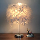 TD® Lampe abat-jour à plumes apparence artistique et moderne décoration intérieur chambre salon ou salle à manger lampe de chevet