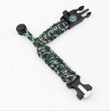 Outil de survie Boussole Flintstone Bracelet réglable Survie en plein air Détresse Corde à main d'urgence Sports plein air Al