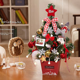 TD® Noël Mini Petit Sapin de Noël Ornement avec Lumières 50cm Bureau Sapin de Noël Rouge Ensemble