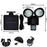 TD® LED solaire détection mouvement lumière extérieur IP44 économie d'énergie étanche sans fil puissance sport 8h temps de soleil st