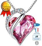 INN® LCC® Cristal sautoir collier Infinity pendentif femme forme de cœur  argent bijoux  accessoire beauté strass plaque d'argent ro