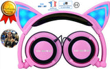 TD® Casque filaire audio kawaii enfant gaming anti bruit oreille de chat lumineux musique téléphone pliable écouteurs puissant