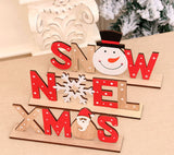 TD® Ornements en bois de bureau de fenêtre de Noël Cartes de lettre peintes en bois Ornements d'assemblage d'assemblage