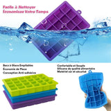 TD® Bac à Glaçons en Silicone avec Couvercle/ 3 pièces Moule à glaçons Démoulage Facile/ Plateau à glaçons/ 24 Cubes de glace