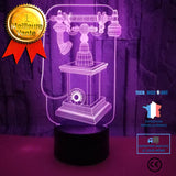 TD® Lampe optique poser décoratif tactile 7 couleurs illusion optique - modèle téléphone - faible consommation câble USB 3 piles AAA