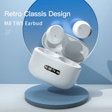 TD® Casque bluetooth sans fil 5.0 tws affichage numérique réduction du bruit mouvement tactile stéréo longue durée de vie de la batt