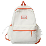 TD® Cartable blanc beige fille garçon cartable simple mode sac nylon anti-éclaboussures campus rétro littéraire sac à dos couleur be