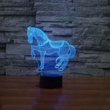 TD® Lampe optique poser décoratif tactile 7 couleurs illusion optique - modèle cheval - faible consommation câble USB ou 3 piles AAA