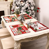 TD® Napperons de Noël table familiale ambiance décoration fournitures décorations 4 packs