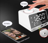 TD® Réveil numérique, miroir, haut-parleur, thermomètre, horloge, radio , support USB chargeur téléphone déco cadeau femme homme
