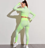 Costume de yoga sport costume de yoga running fitness nylon nylon à séchage rapide pantalon à manches longues convient aux fe