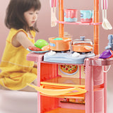 TD® Maison de jeu pour enfants jouets éducation précoce Simulation cuisine jouets pulvérisation lumières musique Table à manger