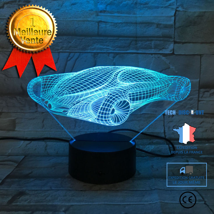 TD® Veilleuse 3D Led Illusion Voiture De Course Modèle Nuit Lampe Led –