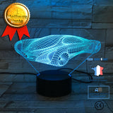 TD® Veilleuse 3D Led Illusion Voiture De Course Modèle Nuit Lampe Led 7 Couleurs Clignotant Lampe De Table Comme Cadeaux De Nouveaut