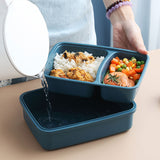 TD® Boîte à lunch en plastique à double couche Boîte à lunch pour employé de bureau étudiant Boîte à lunch divisée Four à micro-onde