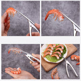 TD® Couteau de ligne de crevettes en acier inoxydable Pince à éplucher les crevettes pratique Ouvre-crevettes Gadgets de cuisine